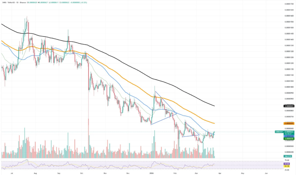 柴犬币现反转苗头：阻力收敛与积累迹象浮现