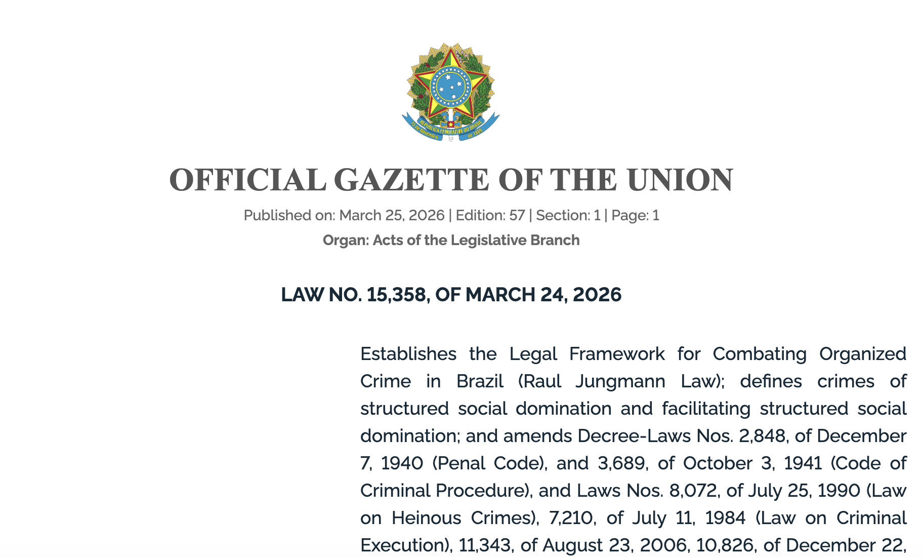 巴西立法授权没收加密货币用于反罪行动