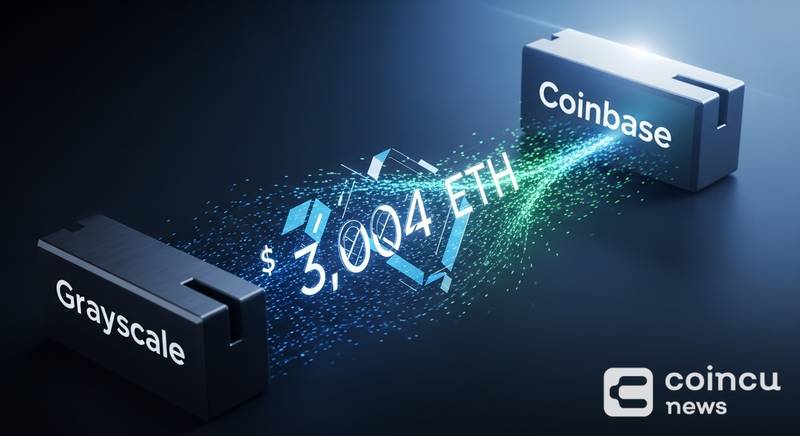 灰度转移3004枚ETH至Coinbase，市场警惕抛售信号