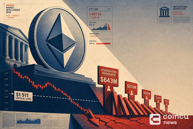 ETH跌破1511美元或引爆6.43亿清算潮