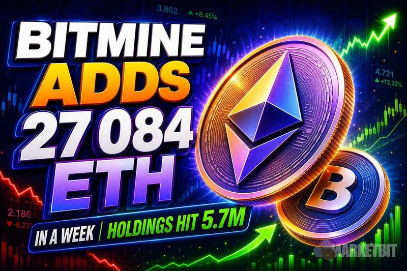 Bitmine一周增持2.7万ETH，持仓逼近570万枚