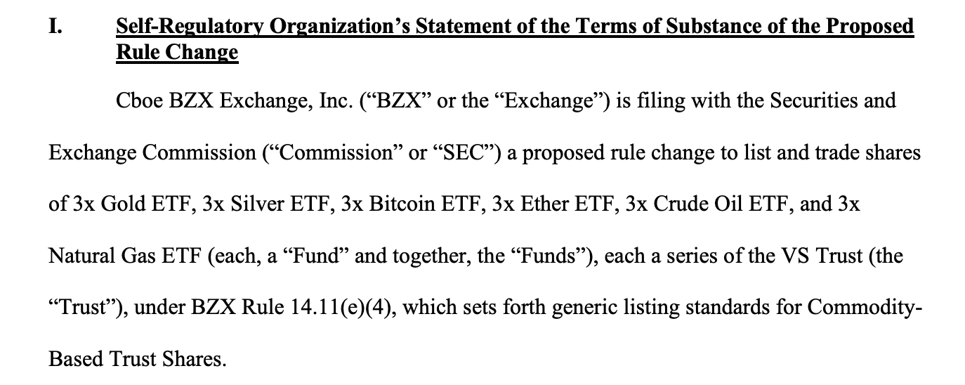 Cboe提交三倍加密杠杆ETF申请，监管审批成关键
