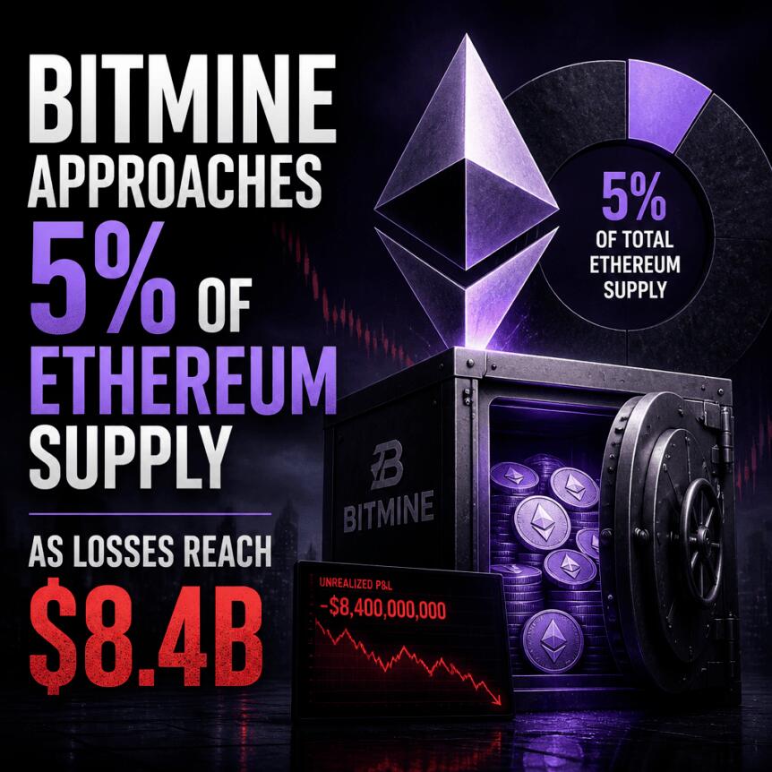 Bitmine重启以太坊增持，逼近5%机构持仓门槛