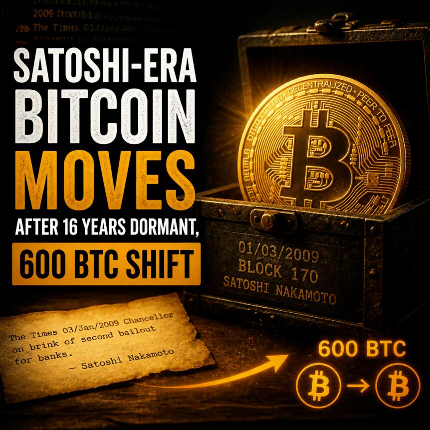 沉睡16年后， Satoshi时代的比特币异动：600枚BTC转移