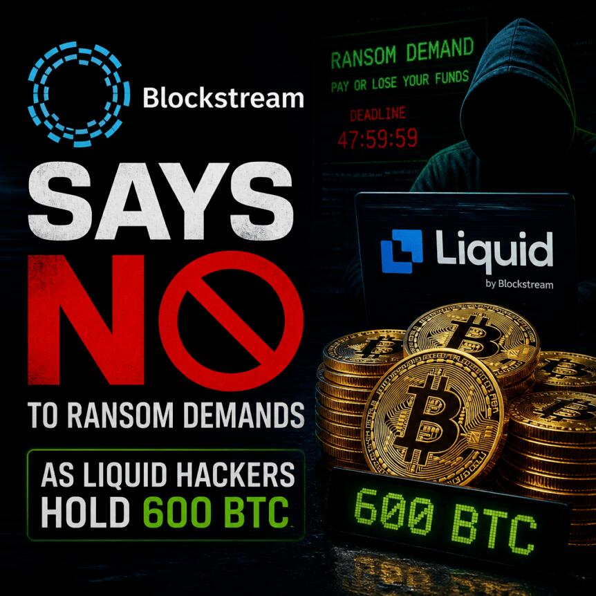 Blockstream拒绝勒索要求，Liquid黑客持有600枚比特币