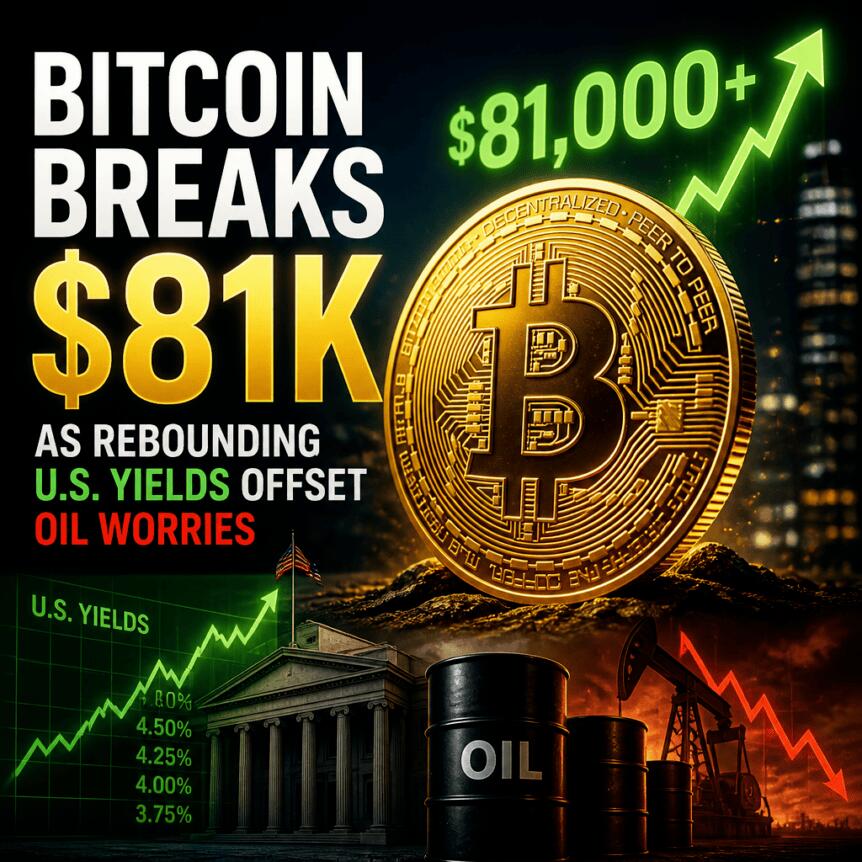 比特币突破8.1万美元，美国收益率反弹抵消石油担忧