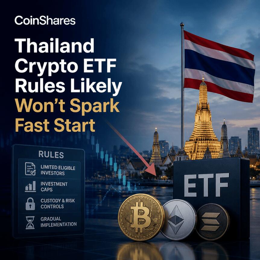 CoinShares：泰国加密货币ETF规则不太可能迅速启动