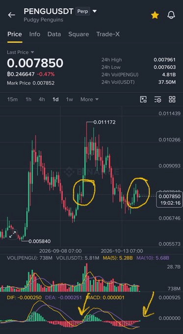 企鹅图表显示可能出现反转迹象